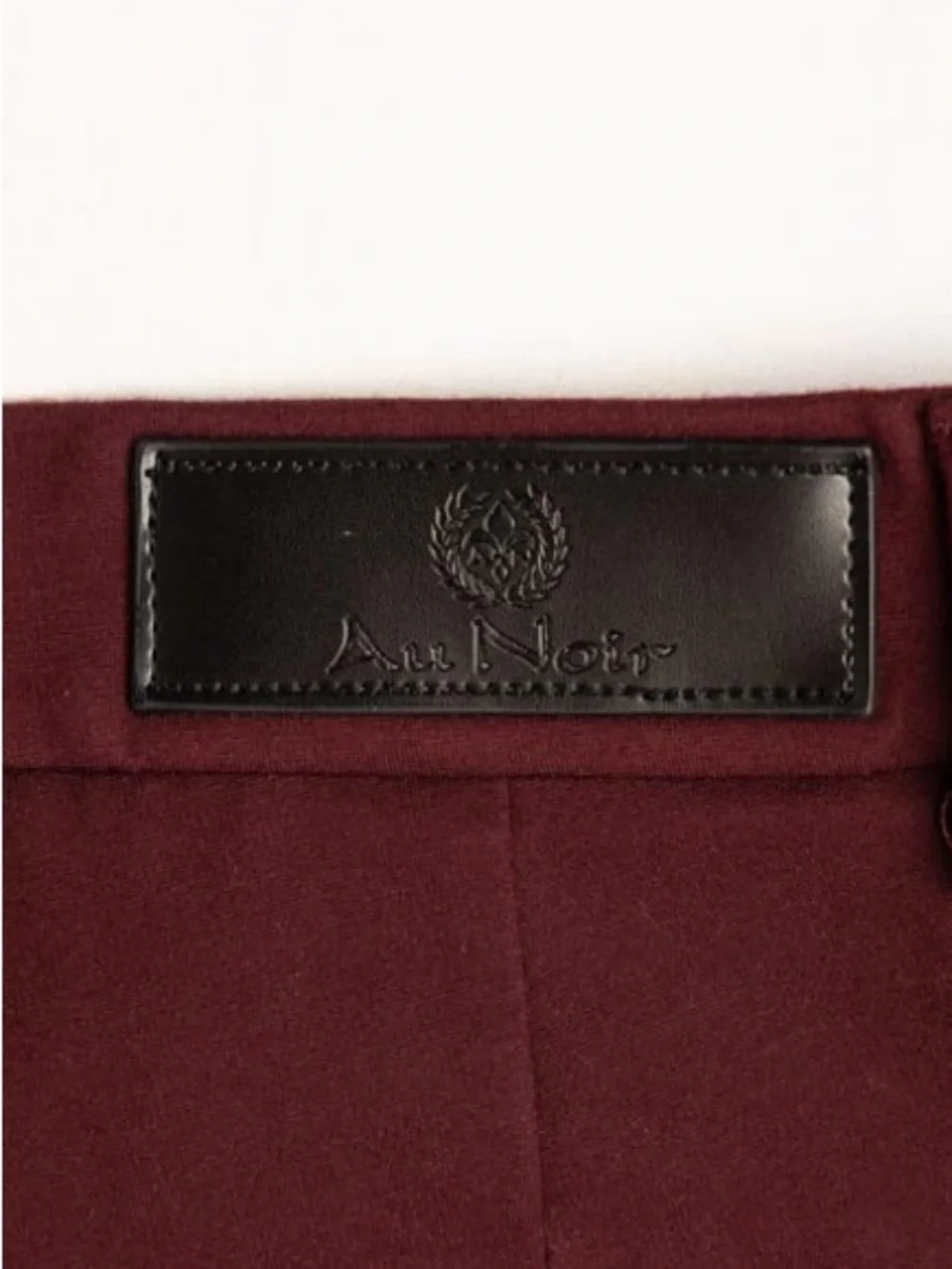Au Noir Sophisticated Chino Pants Mens 30 Burgundy Wine Stretch Floral Trim 1001